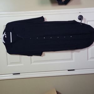 Button down back stretchy dress with rounded Hem